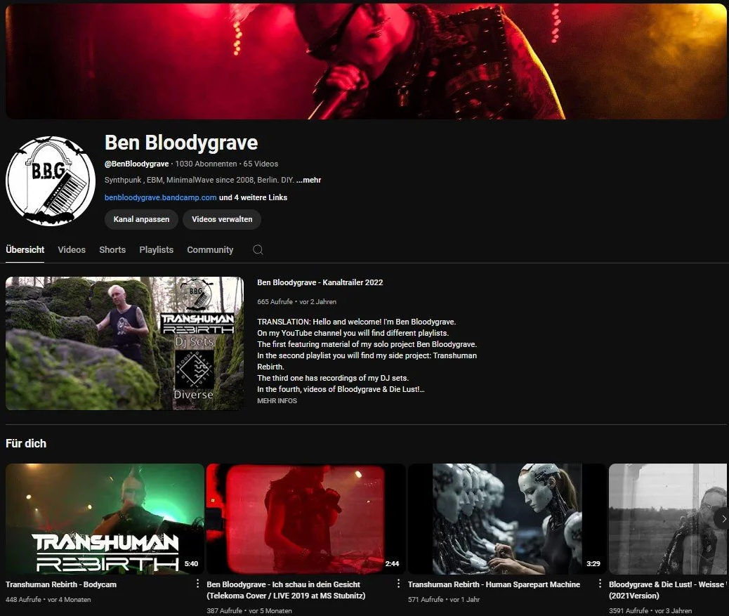 Ben Bloodygrave YouTube